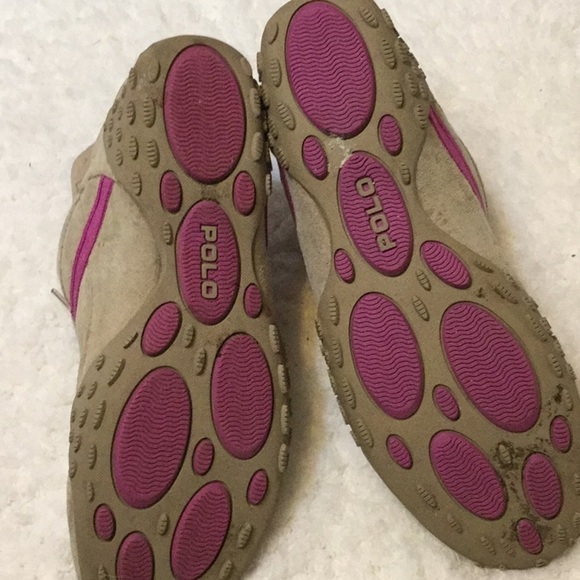 solid beige lace up leather sneakers size 7.5 - Picture 4 of 4